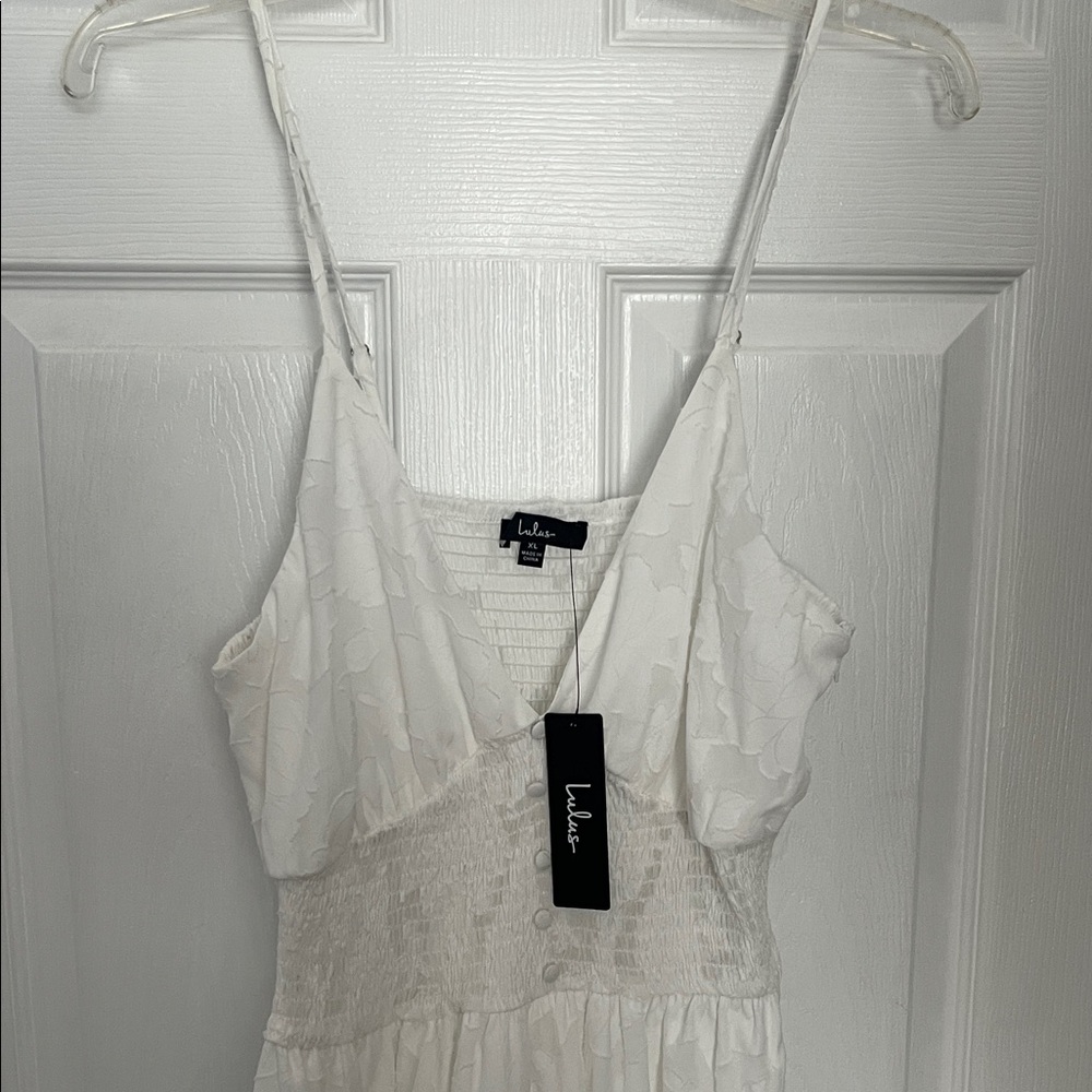 Lulu's Cream Backless Dress NWT